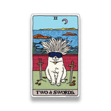 Two of Swords Tarot Cat Meme Stickers (Minor Arcana)