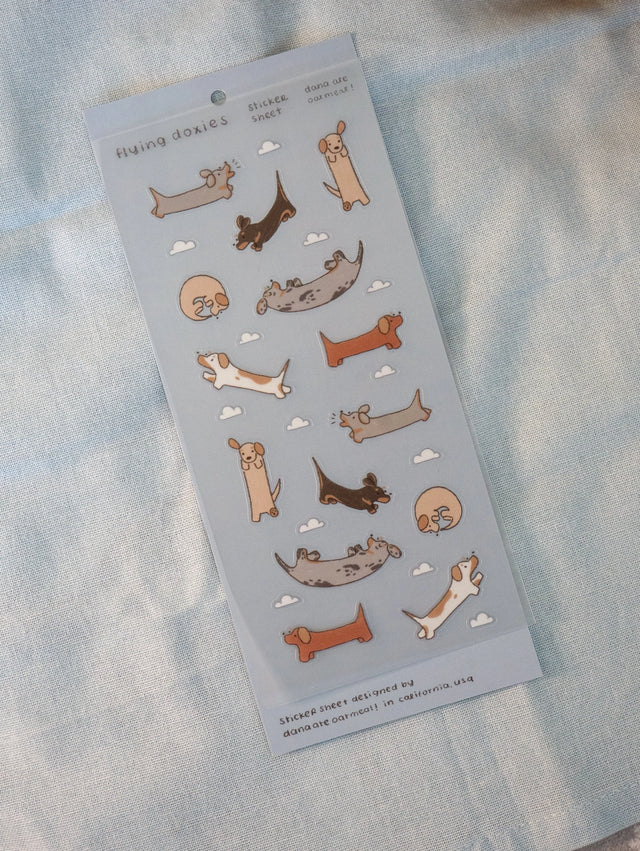 There, up in the sky! Dachshunds everywhere!

Kiss cut PET sticker sheet

Includes 1 sheet 7.5" x 3.5"
