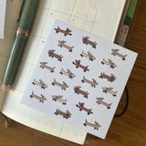 Ice skating sausages everywhere!

Includes 1 sticker sheet

Measurements: 10 cm x 10 cm