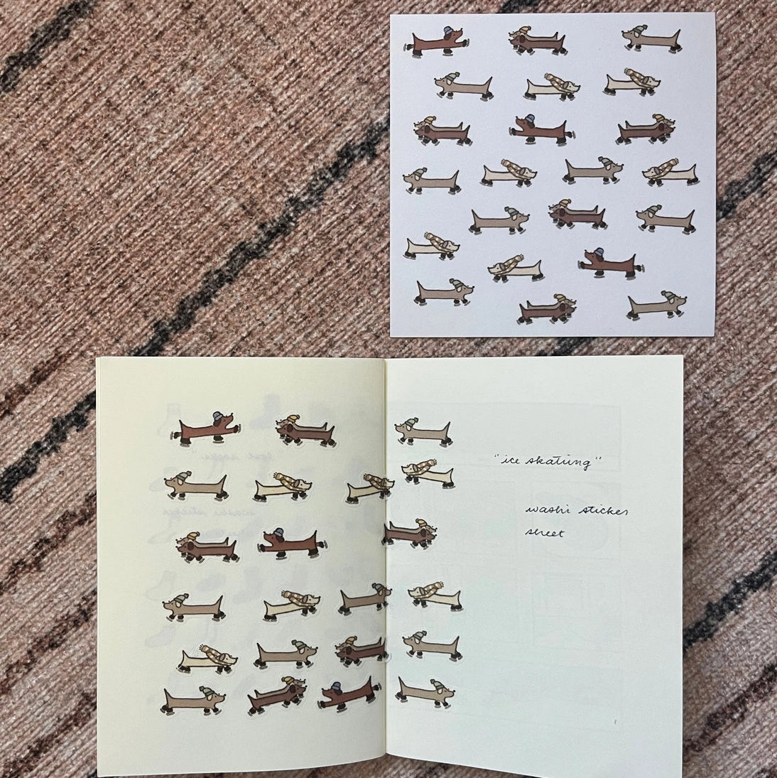 Ice skating sausages everywhere!

Includes 1 sticker sheet

Measurements: 10 cm x 10 cm