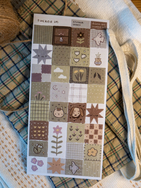 Tucked into bed with a warm, heavy quilt.

Kiss cut washi sticker sheet

Includes 1 sheet 7.5" x 3.5"