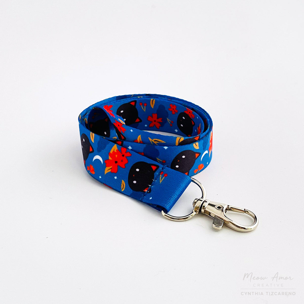 Meow Amor Creative - Midnight Cat Lanyard