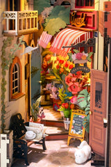 Floral Corner DIY Book Nook Kit with Dust Cover