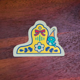Thousand Skies - Blue Bird Brass Clip Holographic Vinyl Sticker