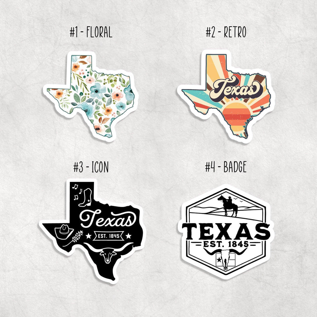 Texas Retro Vinyl Sticker
