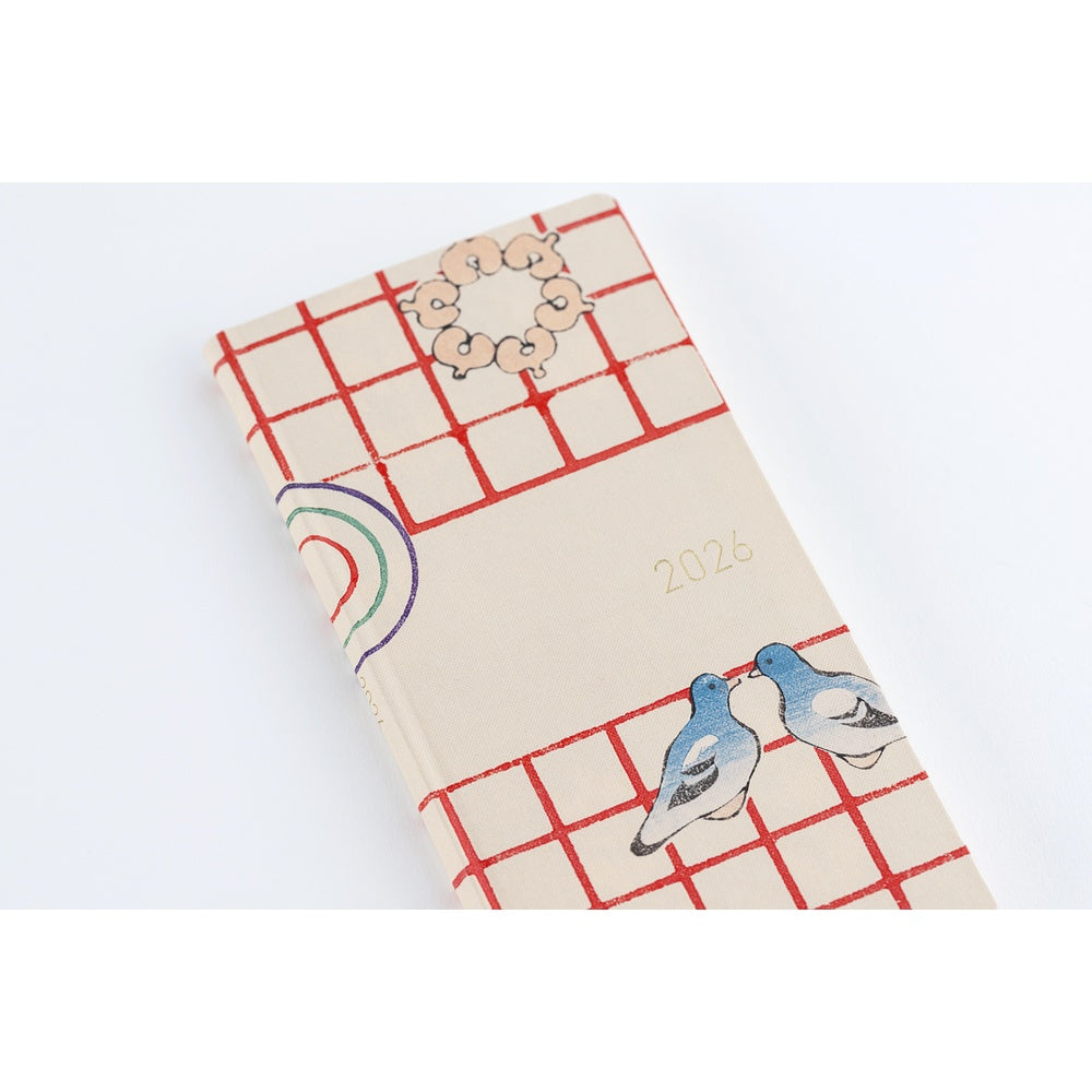 Hobonichi 2026 Spring Weeks Unsodo Bijutsukai (Blue Pigeons) [JPN/Tall & Slim/April Start]