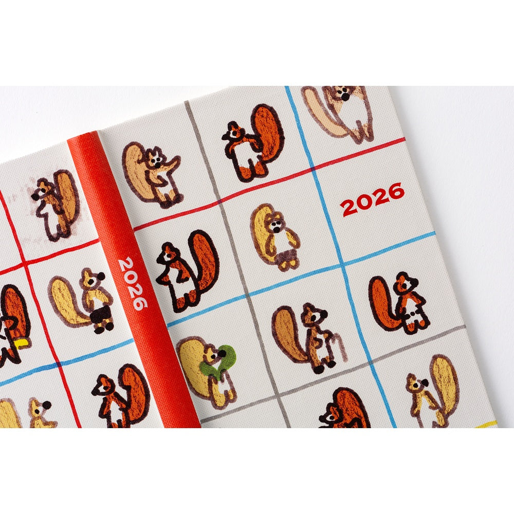 Hobonichi 2026 Weeks 100%ORANGE: Squirrel’s Moving Day [JPN/Tall & Slim/April Start]