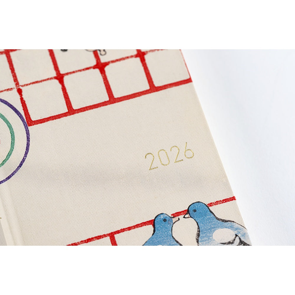 Hobonichi 2026 Spring Weeks Unsodo Bijutsukai (Blue Pigeons) [JPN/Tall & Slim/April Start]