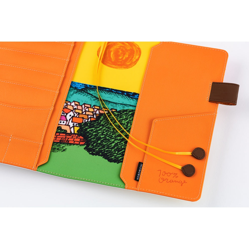 Hobonichi Techo 2026 Cousin A5 Book & Cover - 100%ORANGE: Where’s the Squirrel Going [JPN/A5/April Start]