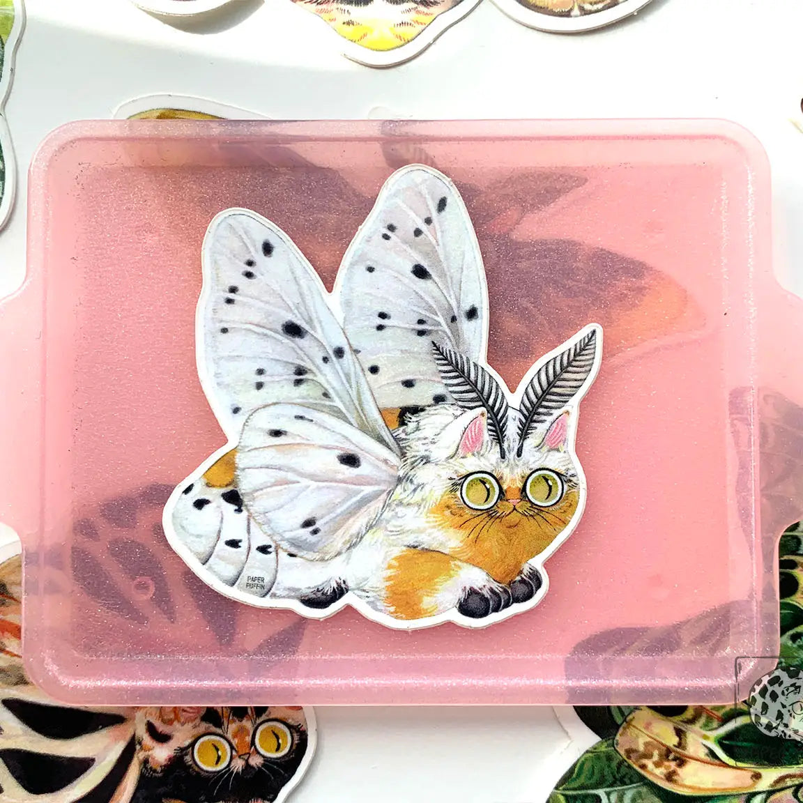 Paper Puffin - Moth Cat "Sunny Smile" Vinyl Sticker