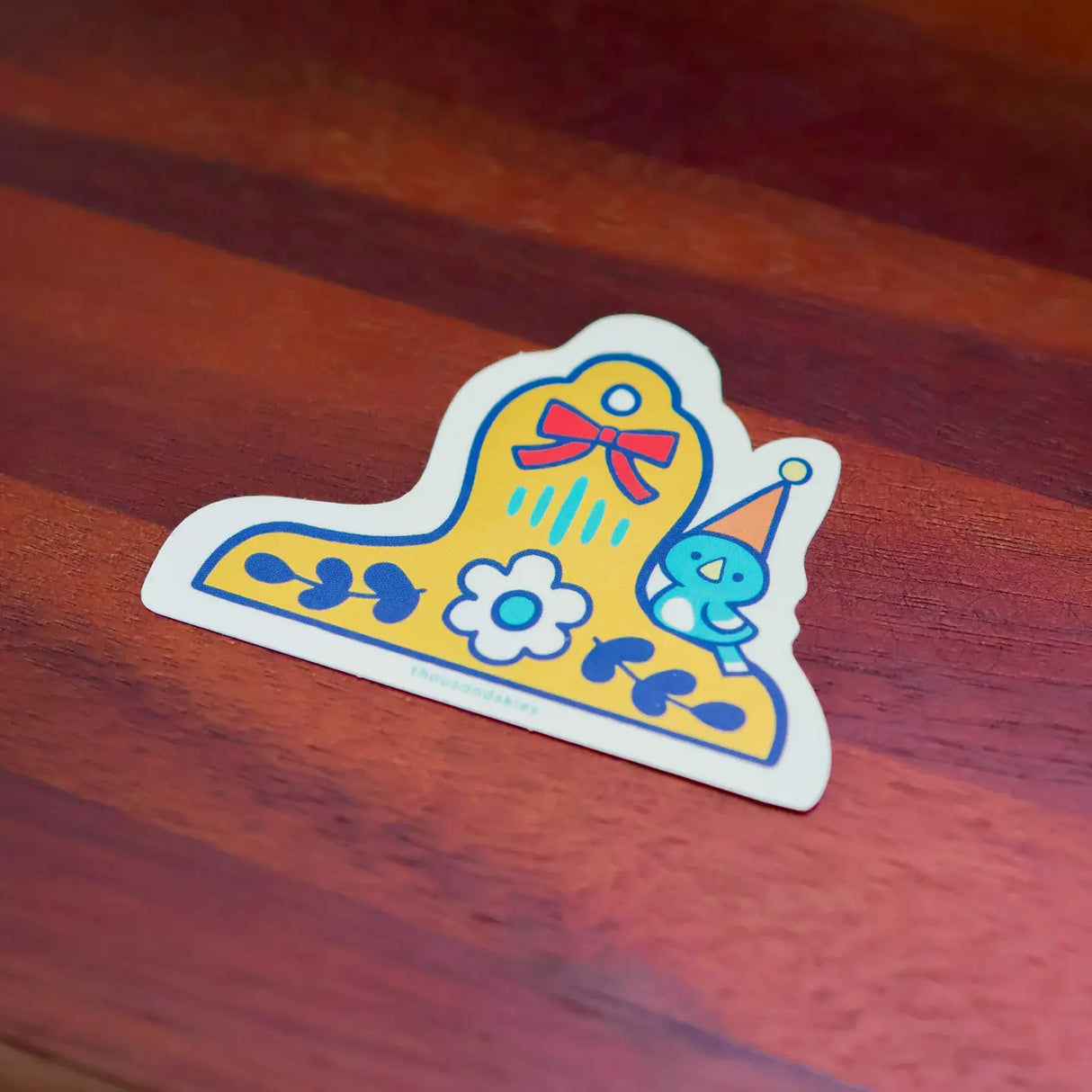 Thousand Skies - Blue Bird Brass Clip Holographic Vinyl Sticker