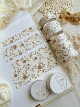 leelajournals - Creamy Red Floral Washi Tape 30mm