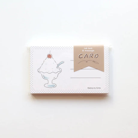 Shaved Ice Ink Swatch Card Set by forme.

These business-sized cards can be used as ink sample cards, a small message card, a short record of cafe visits, or a simple memo card.