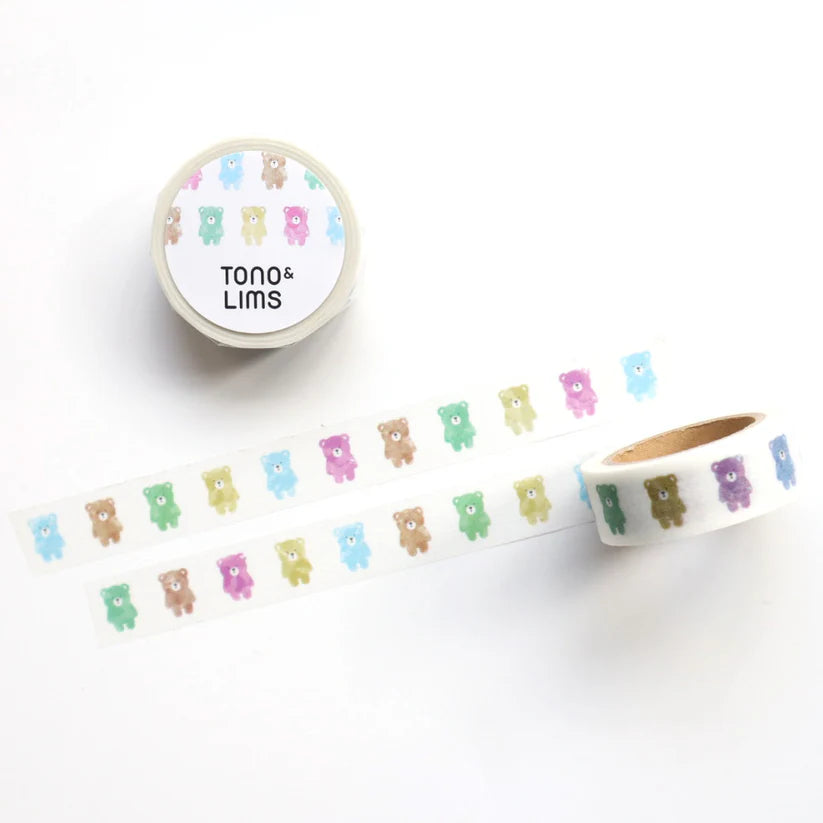 Tono & Lims 1 Washi Tape by forme.

A masking tape made in collaboration with Tono & Lims' adorable characters Kuma and Daku-kun!