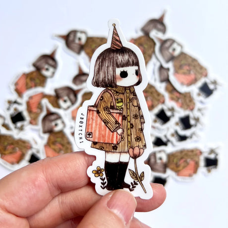 jb0xtchi Vinyl Sticker - Little Girl

The little girl vinyl sticker was illustrated by jb0xtchi (Jessica Ng). jb0xtchi creates stationary and small trinkets from whimsical ideas in the form of painting using ink, watercolour, and gouache.