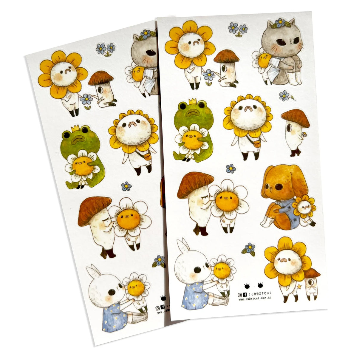 This whimsical themed washi sticker sheet was illustrated by jb0xtchi (Jessica Ng). jb0xtchi creates stationary and small trinkets from whimsical ideas in the form of painting using ink, watercolour, and gouache.

Washi Material Sticker Sheet
Height: 170mm x Width: 90mm
Includes 1 sticker sheet