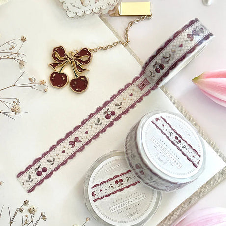 ♡ cherry red lace washi tape - gold foiled stars detailing

♡ x1 washi tape

♡ 10m long

♡ 16mm width
