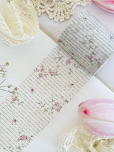 ♡ rose script washi tape - updated color: creamier, ivory tones!

♡ 50mm wide

♡ all washi is 10m long