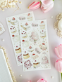 leelajournals Pretty Pastries Sticker Sheet - 1 pc Set

♡1pc sticker sheet set - 1 large&nbsp;

♡ pet matte (clear)

♡ all sheet dimensions estimated: L: 4x7 (in) | S: 4x3 (in)