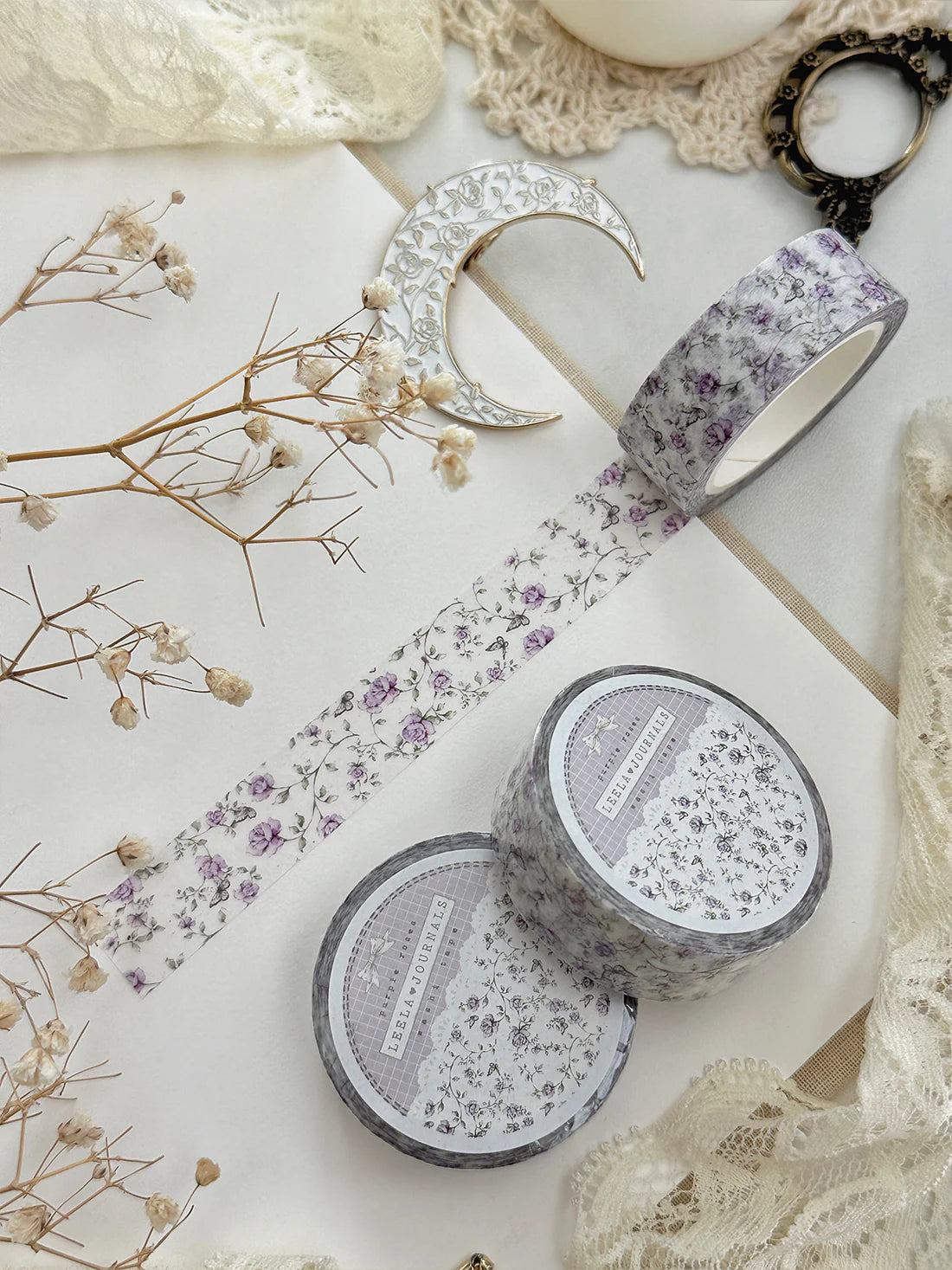 leelajournals - Lilac Roses Washi Tape 15mm