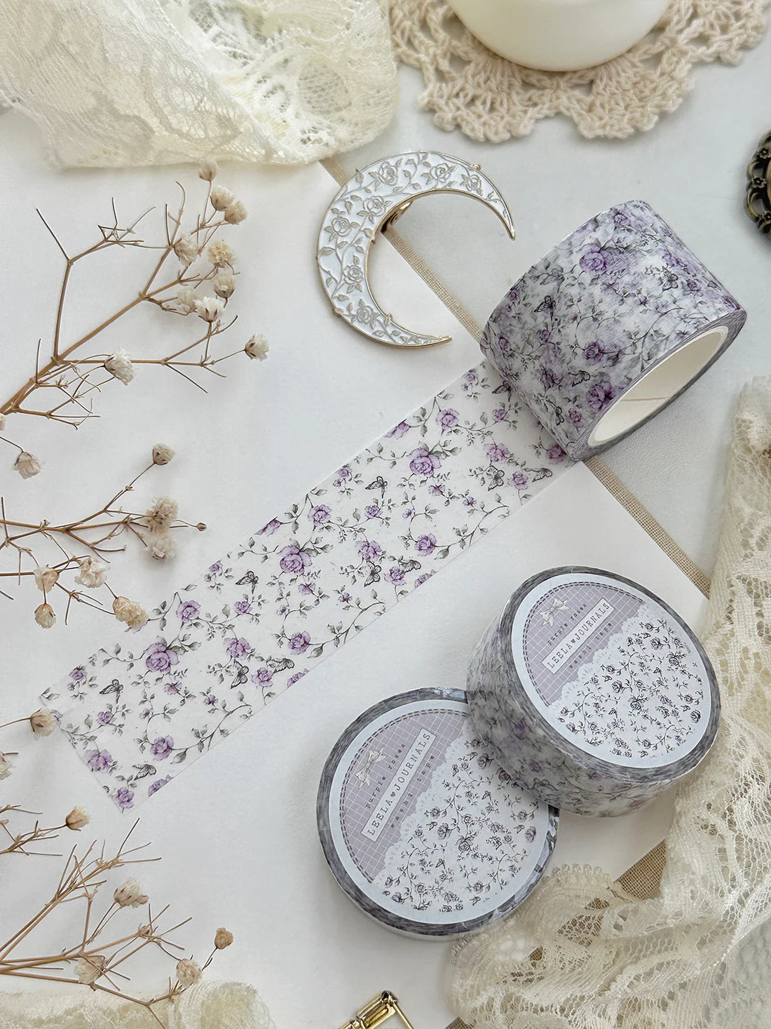 leelajournals - Lilac Roses Washi Tape 30mm