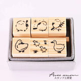 Stamp Studio Ai Mini Stamp Set of 6 - Shimaenaga and Duck