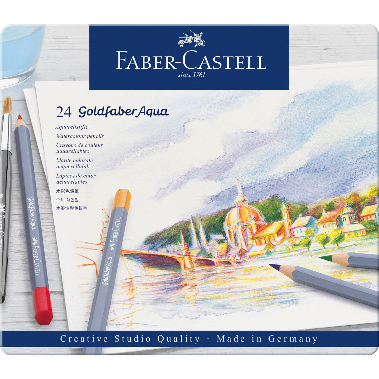 Faber-Castell Goldfaber Aqua Watercolor Pencils - Tin of 24