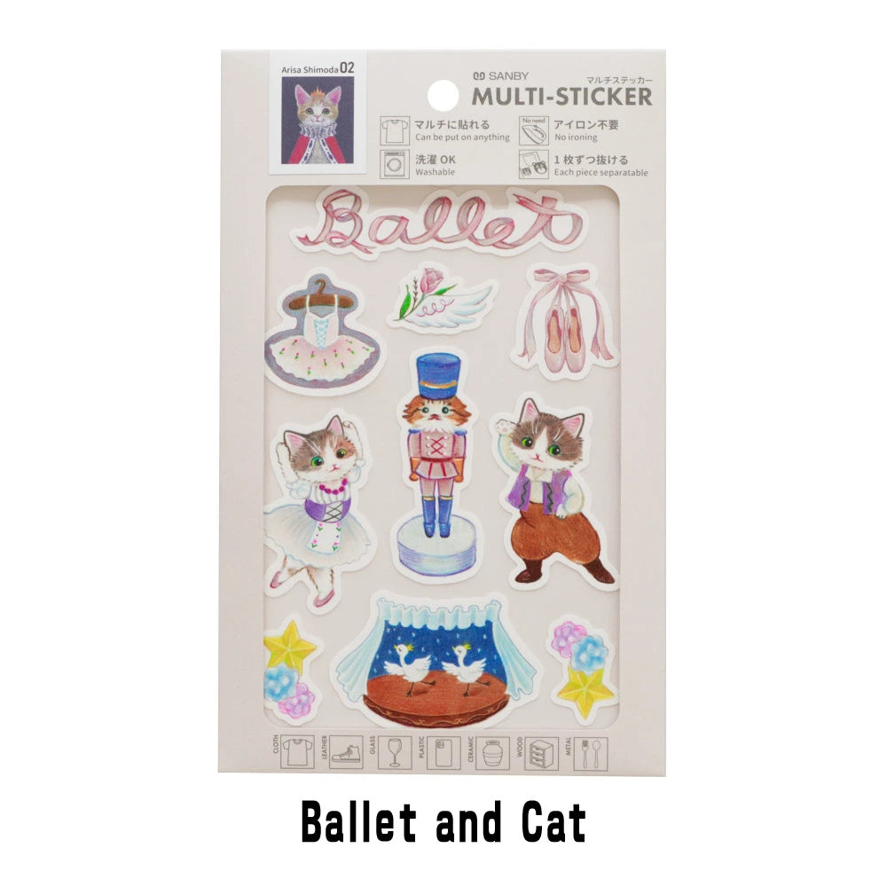 Sanby Multi-Sticker Arisa Shimoda - Ballet and Cat