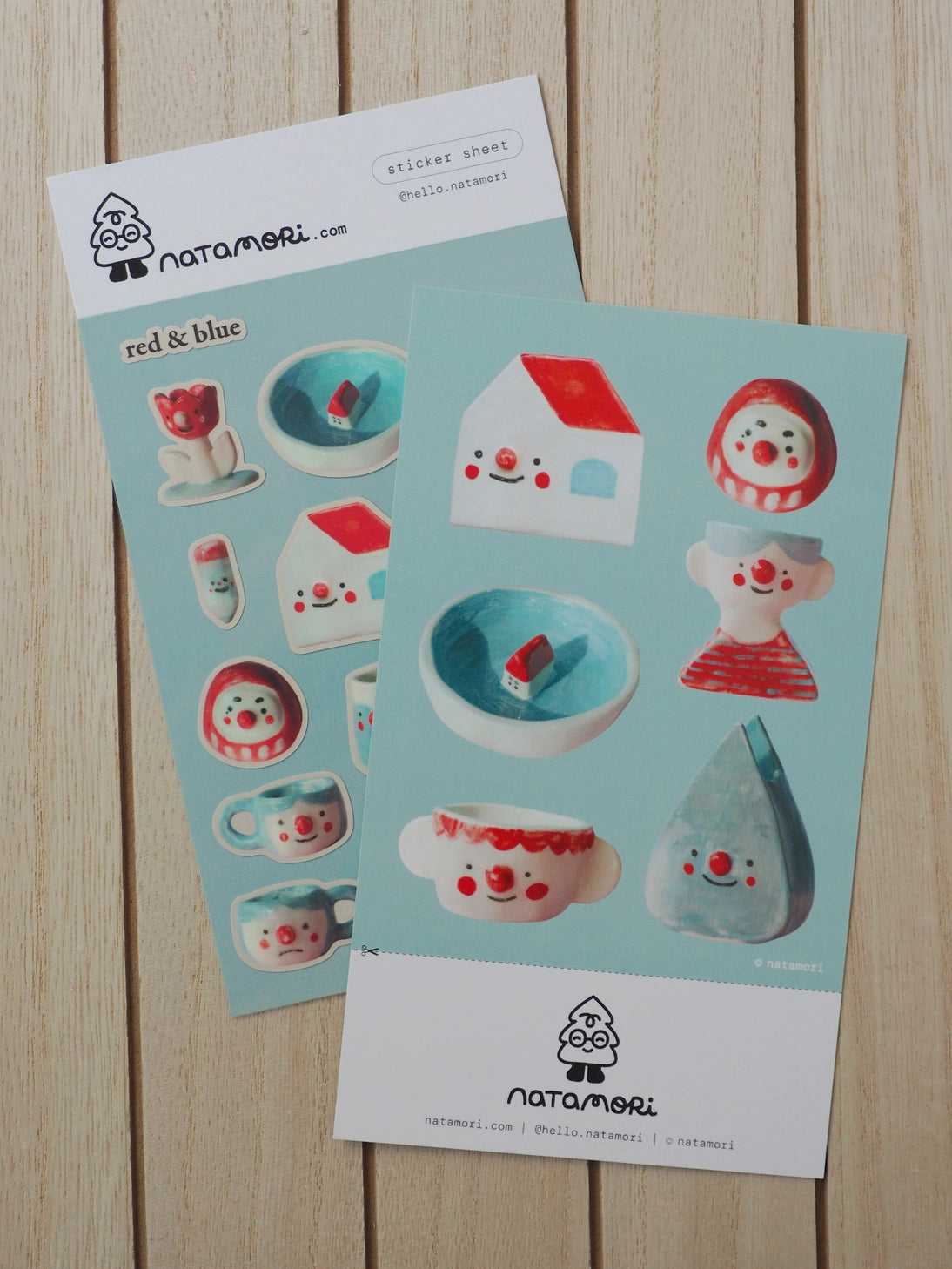 Red and Blue Sticker Sheet by natamori