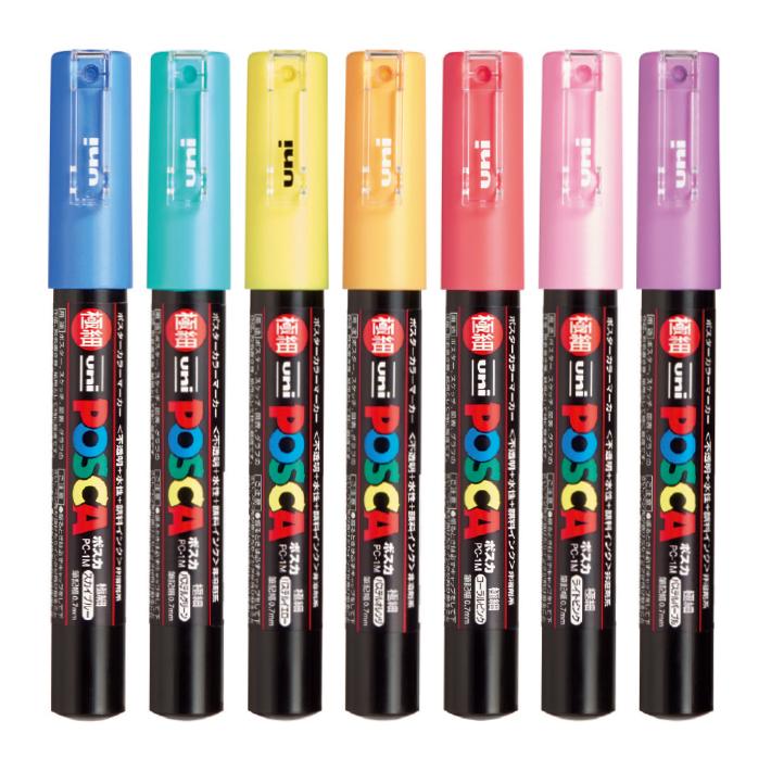 POSCA Paint Marker 7-Color PC-1M Pastel Color Set