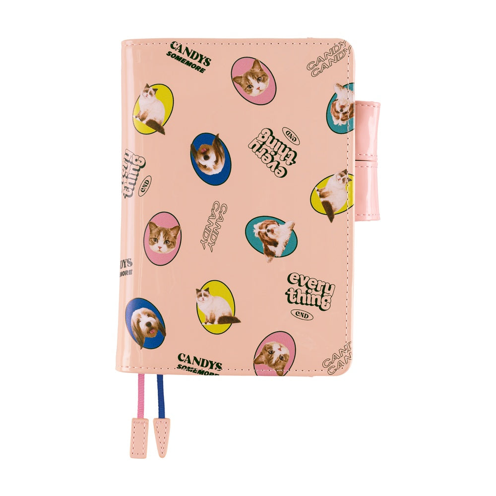 Hobonichi Techo 2026 Original Book & Cover - Candy Stripper: Random Dog & Cat (Pink) [JPY/A6/April Start]