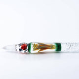 Orange Rose Glass Dip Pen