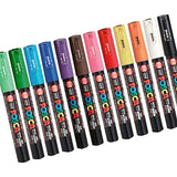 Marcador de pintura Posca PC-1M, punta extrafina, juego de 12 colores 