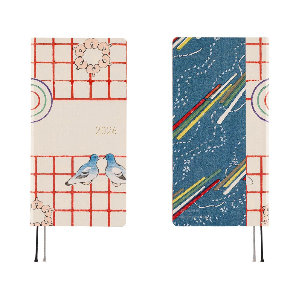Hobonichi 2026 Spring Weeks Unsodo Bijutsukai (Blue Pigeons) [JPN/Tall & Slim/April Start]