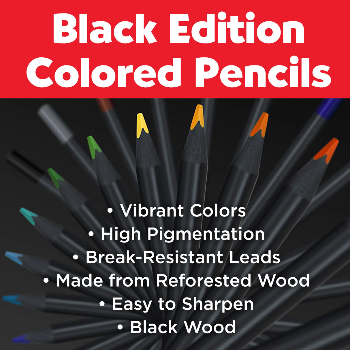Faber-Castell Black Edition Colored Pencils - Tin of 12