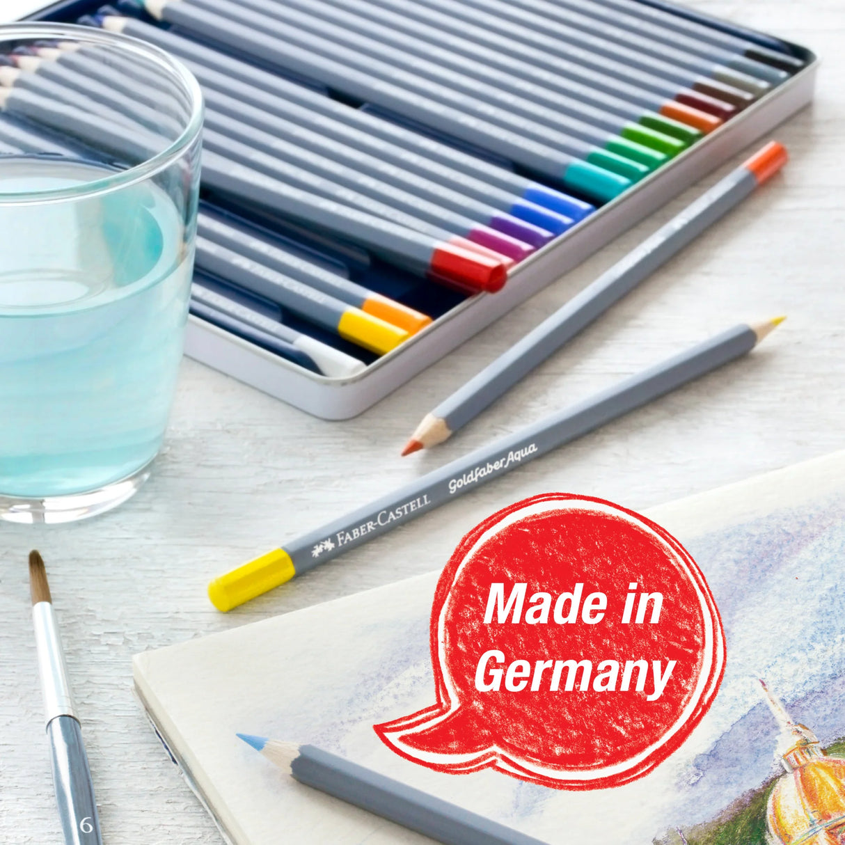 Faber-Castell Goldfaber Aqua Watercolor Pencils - Tin of 24