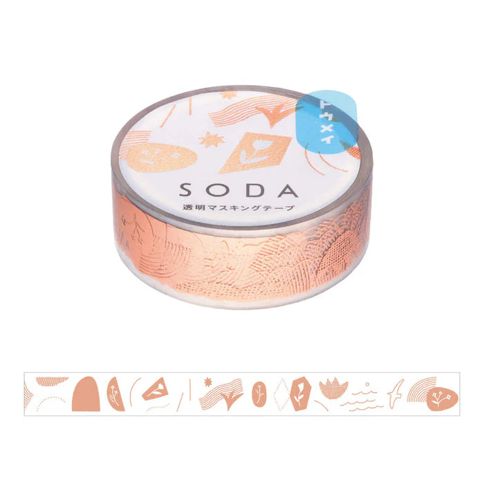 SODA Transparent Masking Tape - Fragment (Pink Gold Foil)