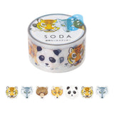 SODA Transparent Masking Tape - Zoo (Sticker Roll)