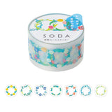 SODA Transparent Masking Tape - Flower Crown (Sticker Roll)