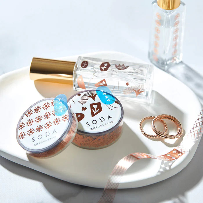 SODA Transparent Masking Tape - Dandelion (Pink Gold Foil)