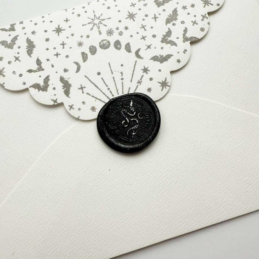 Archer and Olive - Black Sparkles Wax Seal Beads