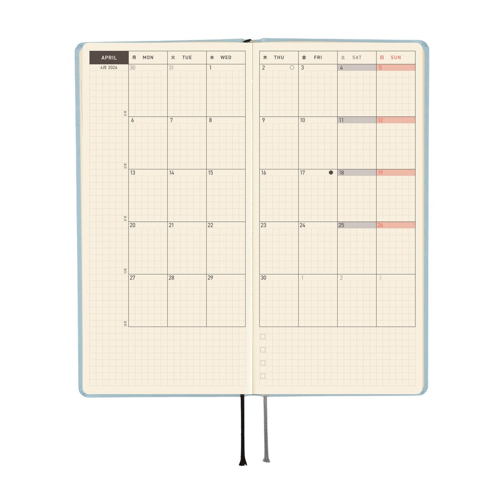 Hobonichi 2026 Spring Weeks Paper Series: Sky [JPN/Tall & Slim/April Start]