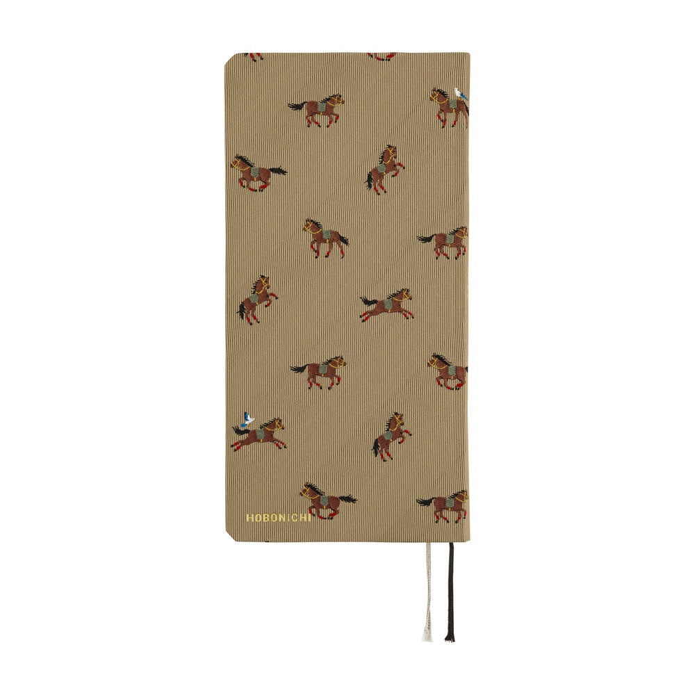 Hobonichi 2026 Spring Weeks Bow & Tie: Galloping Horses [JPN/Tall & Slim/April Start]