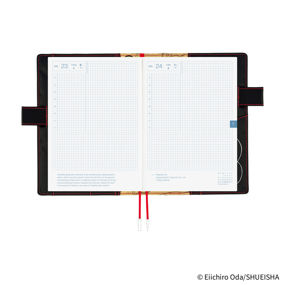 Hobonichi Techo 2026 Cousin A5 Book & Cover - ONE PIECE magazine Straw Hat Luffy (Black) [JPN/A5/April Start]