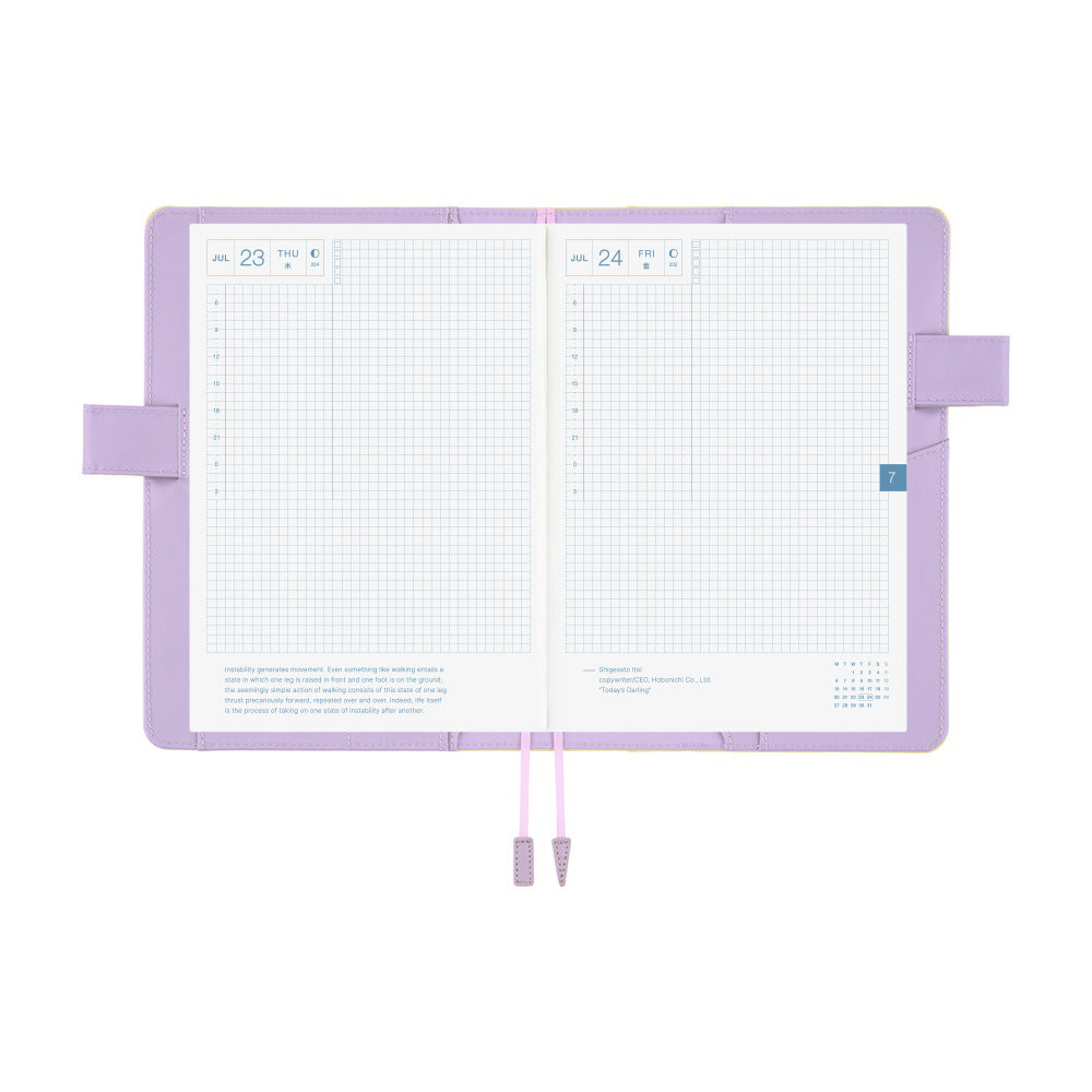 Hobonichi Techo 2026 Cousin A5 Book & Cover - Colors: Honey Lilac [JPN/A5/April Start]