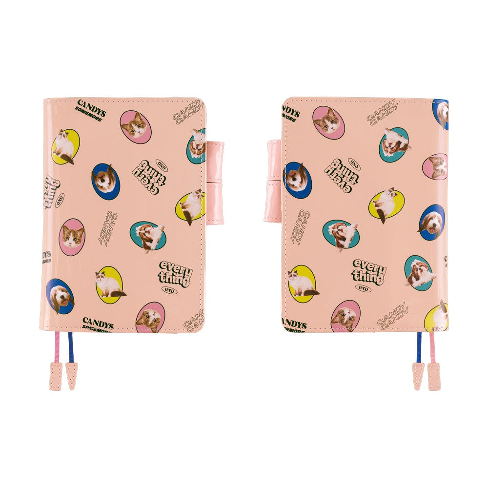 Hobonichi Techo 2026 Original Book & Cover - Candy Stripper: Random Dog & Cat (Pink) [JPY/A6/April Start]