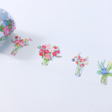 Cinta washi con ramo de flores
