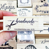 Script Handmade By Scissors Rubber Stamp, perfect for labeling your homemade goodies, cards,  cookies and jam.