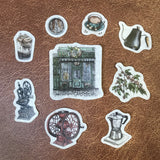 Vintage Coffee Shop Flake Sticker Papier Platz