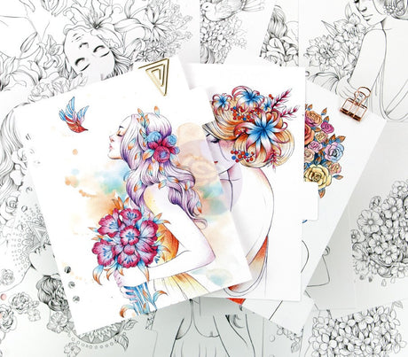 Princesses My Prima Planner Coloring Tabbed Dividers 6.5"X8" 12/Pkg